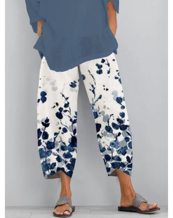 Women Vintage Floral Summer Pants