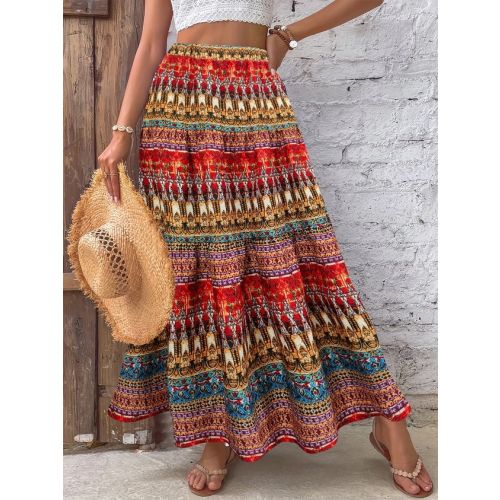 Nationality/Ethnic Vacation Loose Skirt