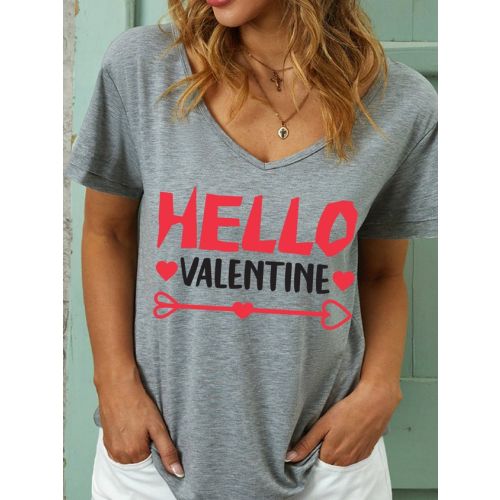 Hello Valentine Women's V Neck T-Shirt